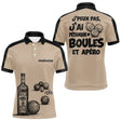 Polo Pétanque & Apéro - Boules Beige Personnalisé - Polo Homme