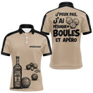 Polo Pétanque & Apéro - Boules Beige Personnalisé - Polo Homme