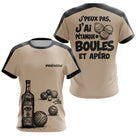 Polo Pétanque & Apéro - Boules Beige Personnalisé - T-Shirt Femme