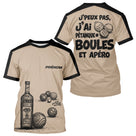 Polo Pétanque & Apéro - Boules Beige Personnalisé - T-Shirt Homme