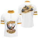 Polo Pétanque & Apéro - La Style Blanc & Jaune Personnalisé - Polo Zippé Homme