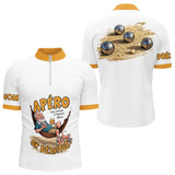Polo Pétanque & Apéro - La Style Blanc & Jaune Personnalisé - Polo Zippé Homme