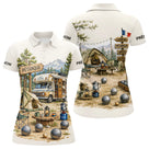 Polo Pétanque Apéro Camping - Cadeau Beige Personnalisé - Polo Femme