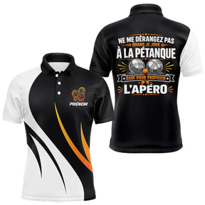 Polo Pétanque Apéro Personnalisé - Cadeau Joueur Orange - Polo Homme