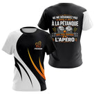 Polo Pétanque Apéro Personnalisé - Cadeau Joueur Orange - T-Shirt Femme