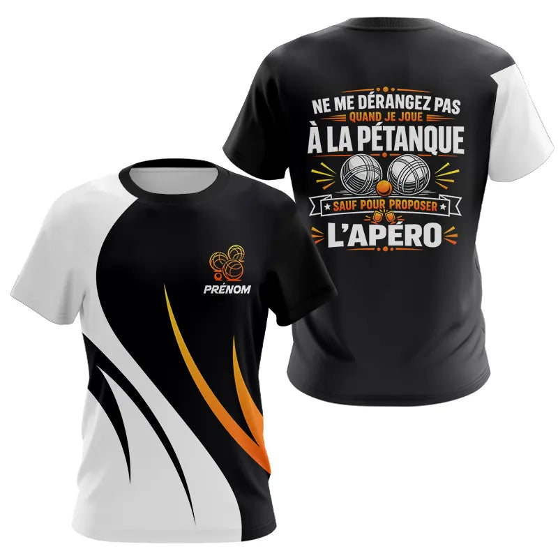 Polo Pétanque Apéro Personnalisé - Cadeau Joueur Orange - T-Shirt Femme