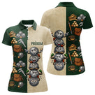 Polo Pétanque Balle Sourire Personnalisé - Vintage Vert et Beige - Polo Femme