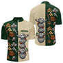 Polo Pétanque Balle Sourire Personnalisé - Vintage Vert et Beige - Polo Zippé Homme
