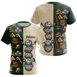 Polo Pétanque Balle Sourire Personnalisé - Vintage Vert et Beige - T-Shirt Femme