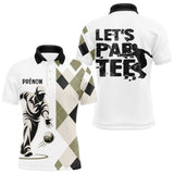 Polo Pétanque Beige & Blanc Personnalisé - Let's Par-Tee - Polo Homme