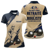 Polo Pétanque Beige Bleu - Style Retraité Personnalisé - Polo Femme