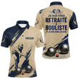 Polo Pétanque Beige Bleu - Style Retraité Personnalisé - Polo Homme