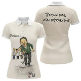 Polo Pétanque Beige Caricature - Personnalisé Humour Homme Femme - Polo Femme