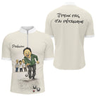 Polo Pétanque Beige Caricature - Personnalisé Humour Homme Femme - Polo Zippé Homme