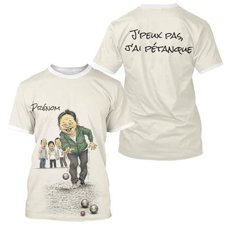 Polo Pétanque Beige Caricature - Personnalisé Humour Homme Femme - T-Shirt Homme