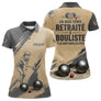 Polo Pétanque Beige Gris - Style Retraité Personnalisé - Polo Femme