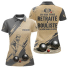 Polo Pétanque Beige Gris - Style Retraité Personnalisé - Polo Femme