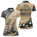 Polo Pétanque Beige Gris - Style Retraité Personnalisé - Polo Femme