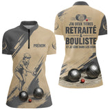 Polo Pétanque Beige Gris - Style Retraité Personnalisé - Polo Zippé Femme