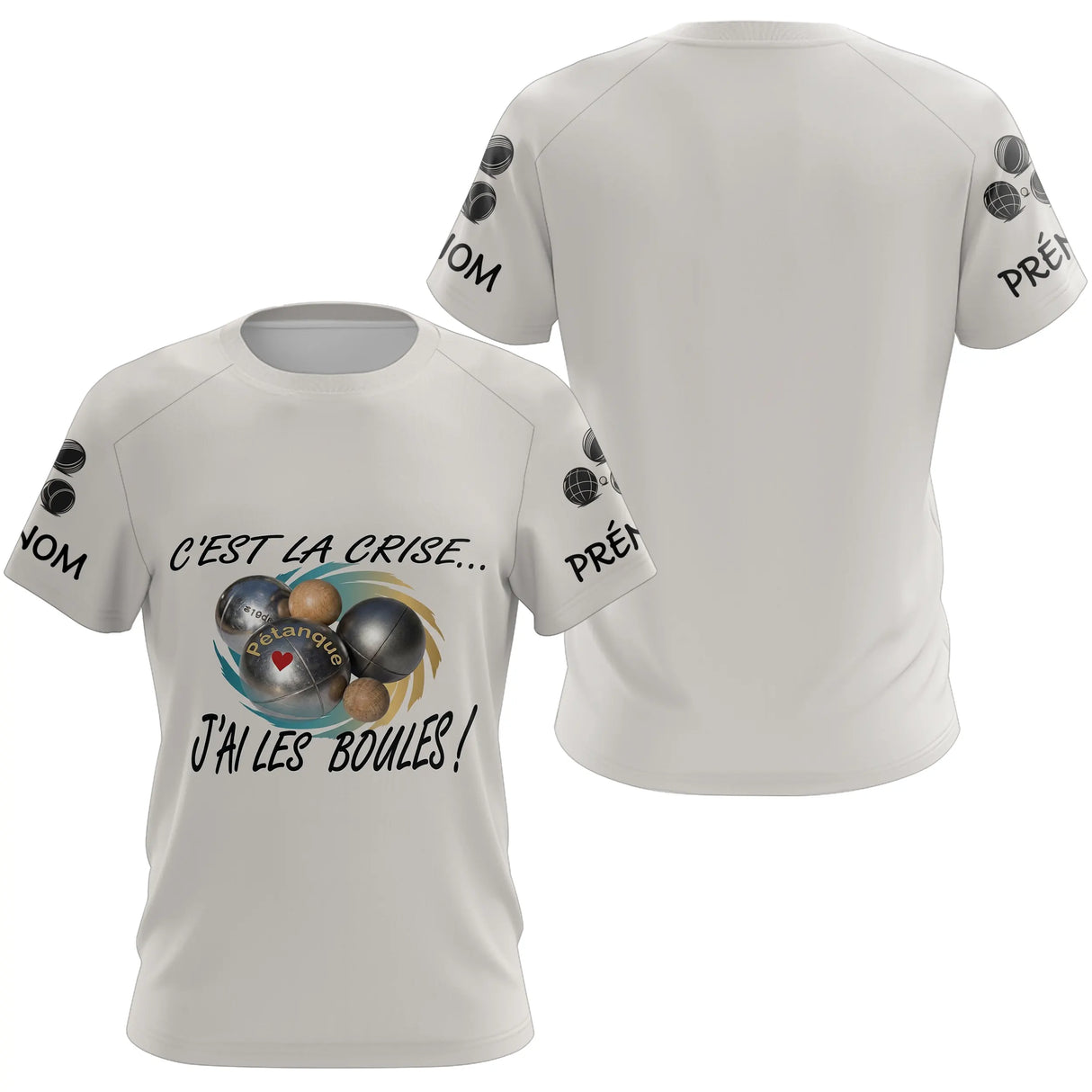 Polo Pétanque Beige Humour - "J'ai les Boules" Personalisé - T-Shirt Femme