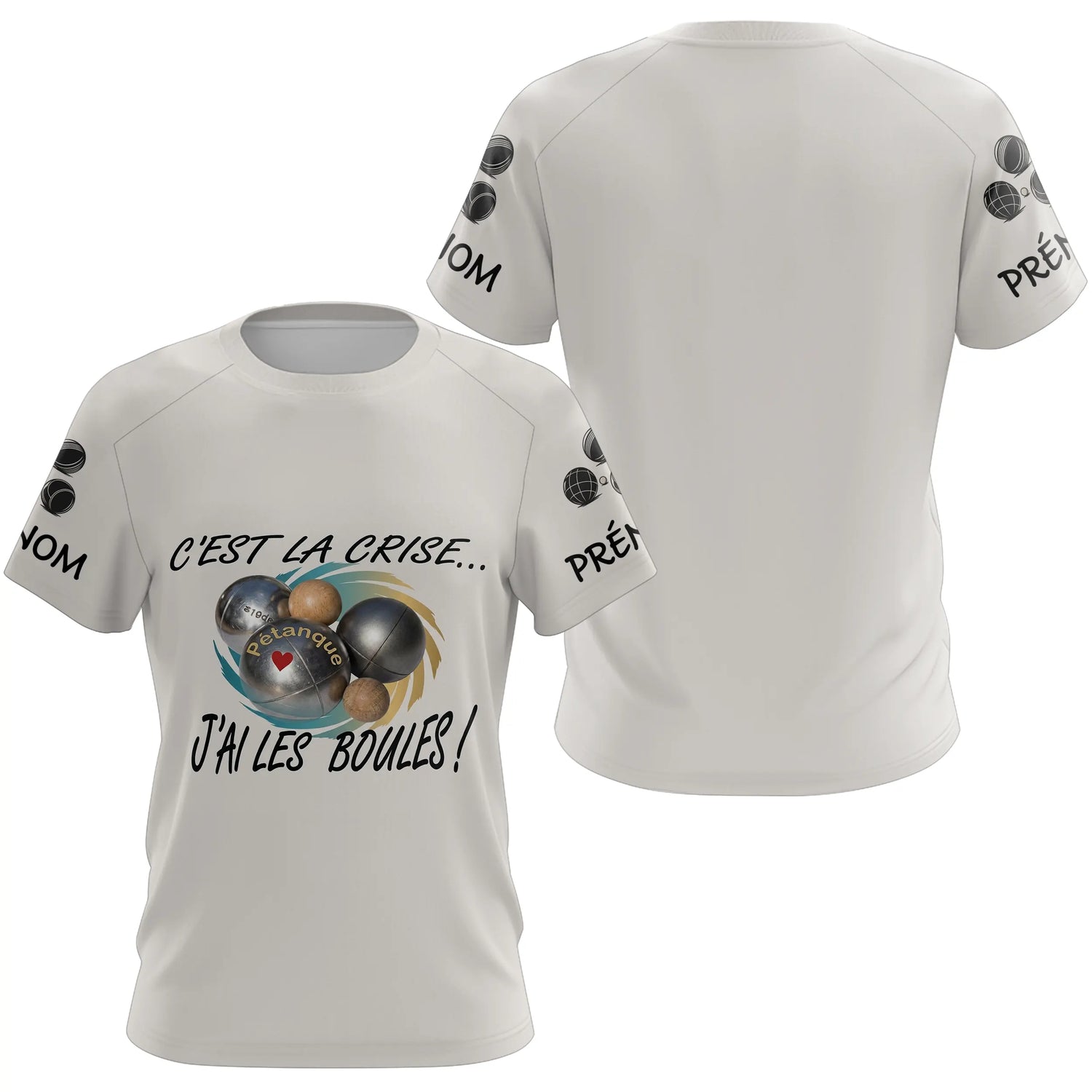Polo Pétanque Beige Humour - "J'ai les Boules" Personalisé - T-Shirt Femme