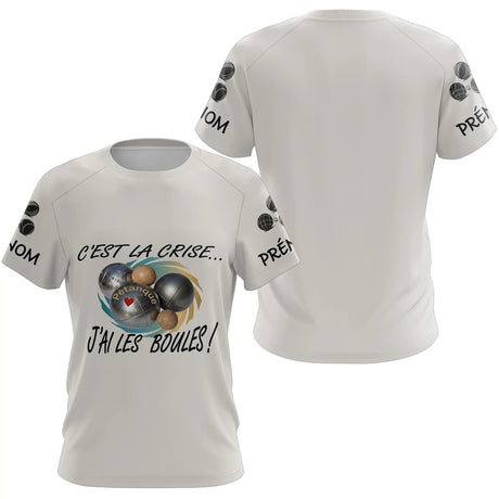 Polo Pétanque Beige Humour - "J'ai les Boules" Personalisé - T-Shirt Femme