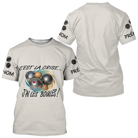 Polo Pétanque Beige Humour - "J'ai les Boules" Personalisé - T-Shirt Homme