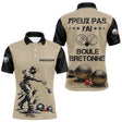 Polo Pétanque Beige & Noir - Boule Bretonne Personnalisé - Polo Homme
