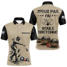 Polo Pétanque Beige & Noir - Boule Bretonne Personnalisé - Polo Homme