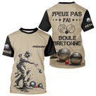 Polo Pétanque Beige & Noir - Personnalisé Boule Bretonne - T-Shirt Homme
