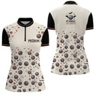 Polo Pétanque Beige & Noir Personnalisé - Halloween Homme Femme - Polo Zippé Femme