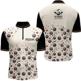Polo Pétanque Beige & Noir Personnalisé - Halloween Homme Femme - Polo Zippé Homme