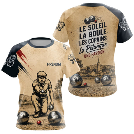 Polo Pétanque Beige Personnalisé - Vintage Passion Bouliste - T-Shirt Femme