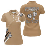 Polo Pétanque Beige Sable Humour - Personnalisation Exclusive - Polo Femme