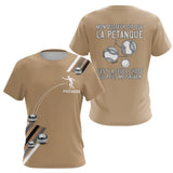 Polo Pétanque Beige Sable Humour - Personnalisation Exclusive - T-Shirt Femme