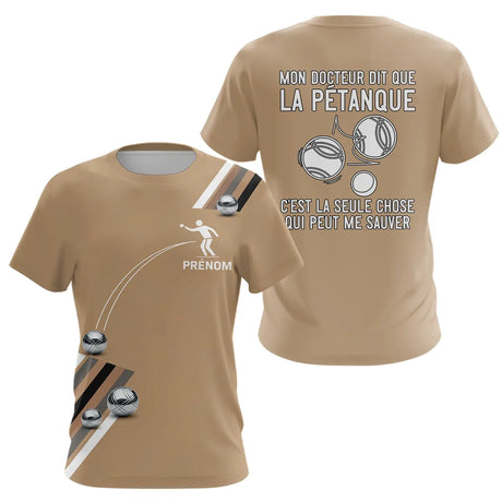 Polo Pétanque Beige Sable Humour - Personnalisation Exclusive - T-Shirt Femme