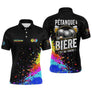 Polo Pétanque Bière Boules - Noir & Fluore Personnalisé - Polo Homme