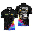 Polo Pétanque Bière Boules - Noir & Fluore Personnalisé - Polo Homme