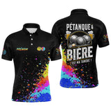 Polo Pétanque Bière Boules - Noir & Fluore Personnalisé - Polo Homme