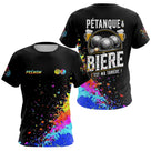 Polo Pétanque Bière Boules - Noir & Fluore Personnalisé - T-Shirt Femme