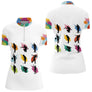 Polo Pétanque Blanc - Motifs Paint Splash - Polo Zippé Femme