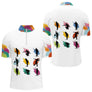 Polo Pétanque Blanc - Motifs Paint Splash - Polo Zippé Homme