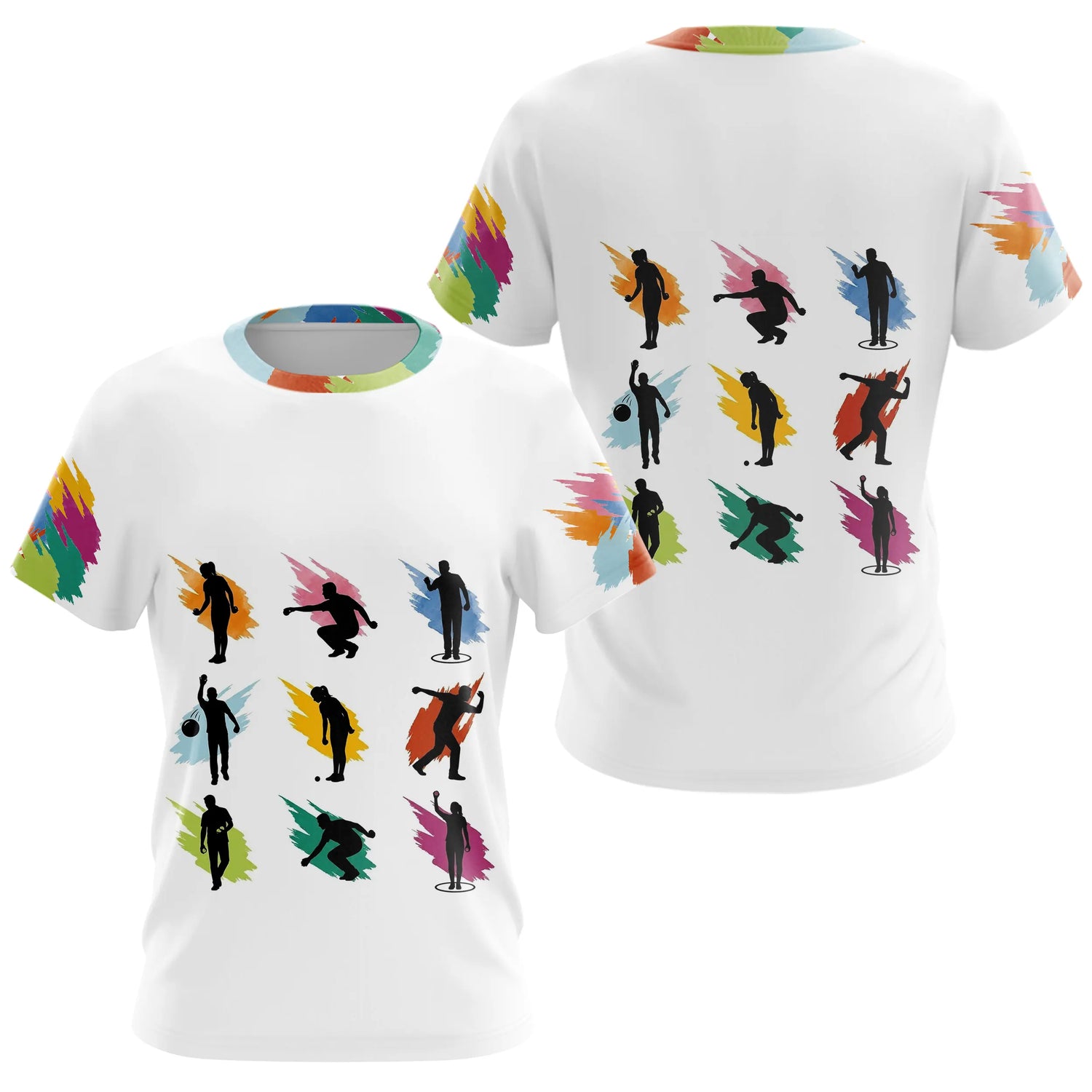 Polo Pétanque Blanc - Motifs Paint Splash - T-Shirt Femme
