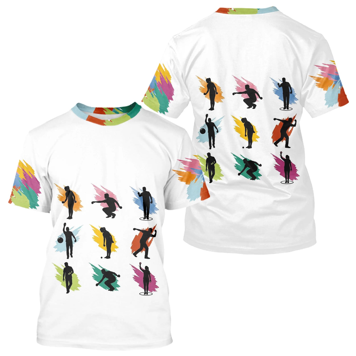 Polo Pétanque Blanc - Motifs Paint Splash - T-Shirt Homme