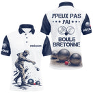 Polo Pétanque Blanc & Bleu - Personnalisé Boule Bretonne - Polo Homme