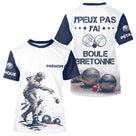 Polo Pétanque Blanc & Bleu - Personnalisé Boule Bretonne - T-Shirt Homme