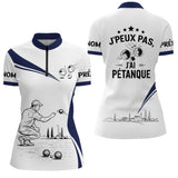 Polo Pétanque Blanc Bleu – Design Exclusif France - Polo Zippé Femme