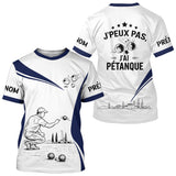 Polo Pétanque Blanc Bleu – Design Exclusif France - T-Shirt Homme
