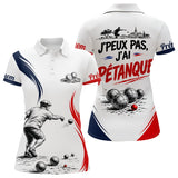 Polo Pétanque Blanc Bleu Rouge - Design J'peux Pas J'ai - Polo Femme