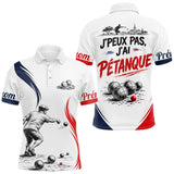 Polo Pétanque Blanc Bleu Rouge - Design J'peux Pas J'ai - Polo Homme